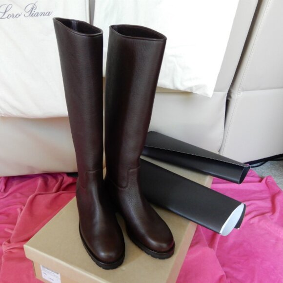 NIB $2725 Auth.Loro Piana Sauvanne Alce Soft Boots Lamb Cashmere Soft 39 US 9 - Picture 10 of 11